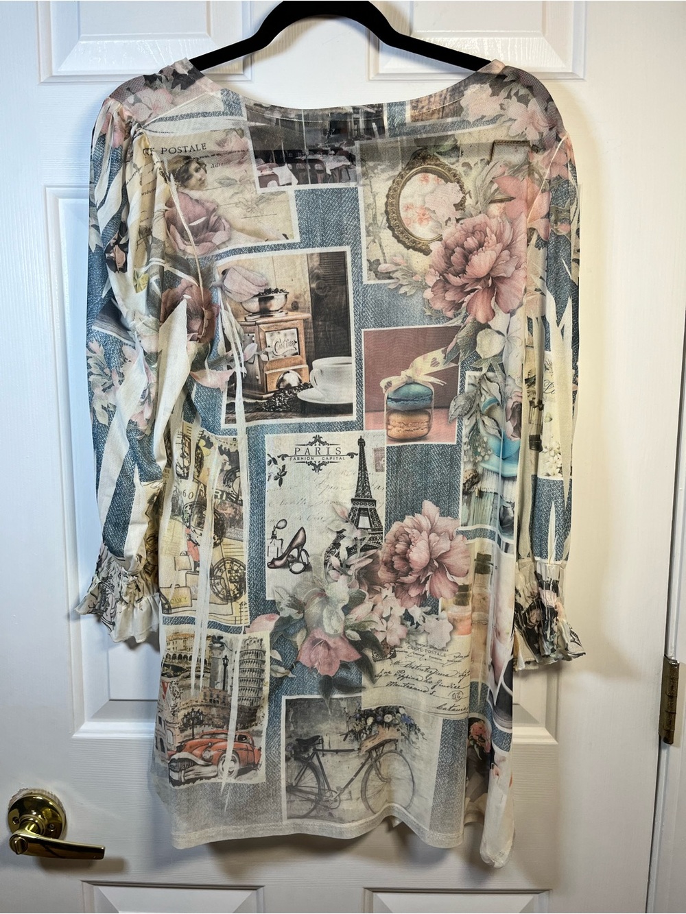 Origami Sheer French Cafe Top - Size Medium | OLS Vintage Style - Picture 9 of 16